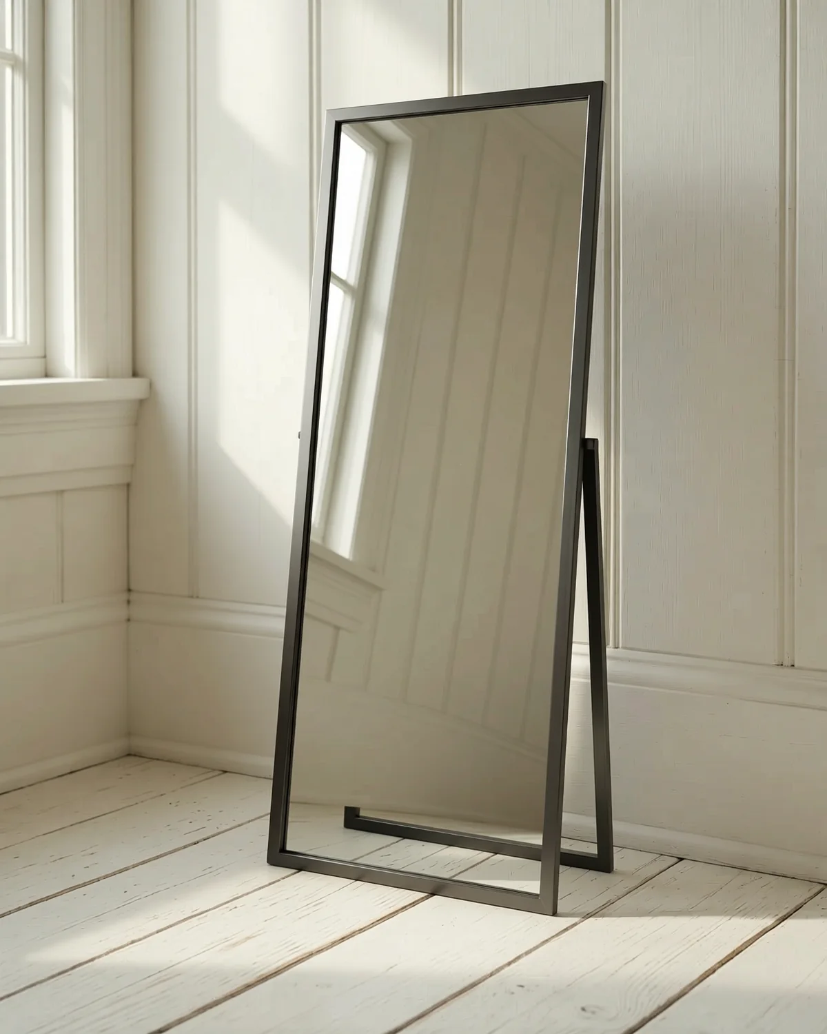 Large Framed Floor Mirror, 70 in H by 30 in W